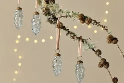 Baubles & Tree Decorations^Nkuku Khol Shell Baubles - Clear Antique - (Set of 4)