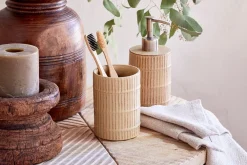 Bathroom Accessories^Nkuku Kiani Ceramic Toothbrush Holder - Cream