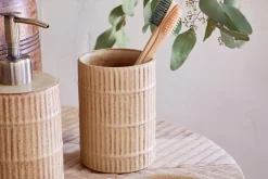 Bathroom Accessories^Nkuku Kiani Ceramic Toothbrush Holder - Cream