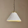 Pendant Lighting^Nkuku Kiara Organic Shape Ceramic Pendant Light - Off White & Antique Brass