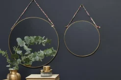 Round Mirrors|Wall Mirrors^Nkuku Kiko Round Mirror - Brass