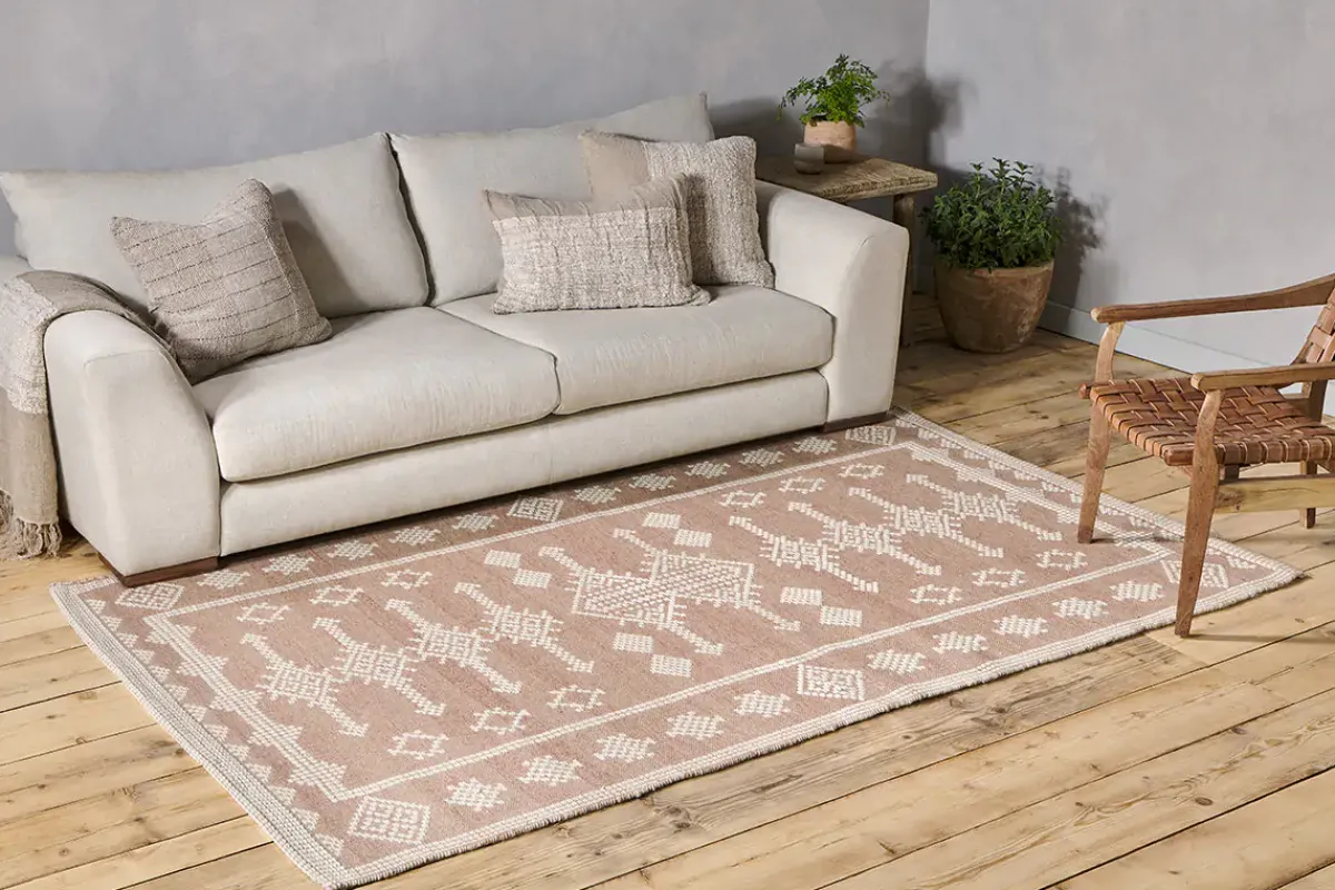 Rugs^Nkuku Kittale Wool & Recycled PET Rug - Dusty Pink