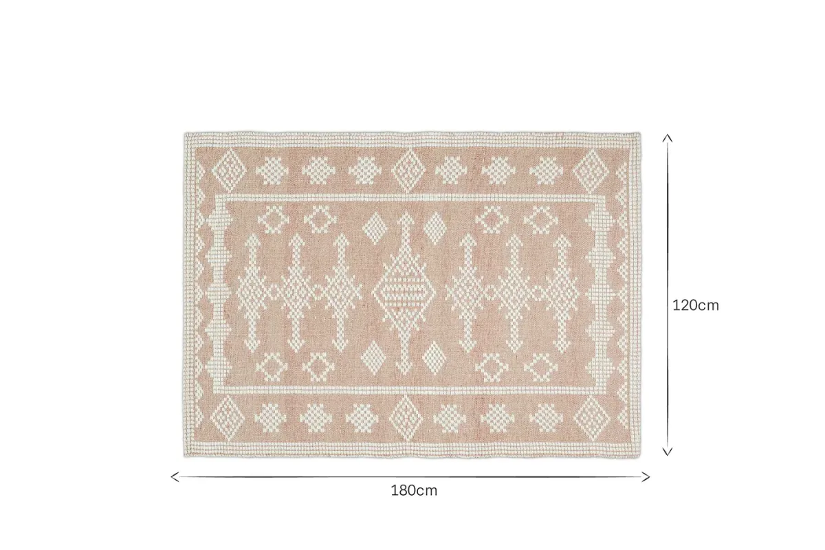Rugs^Nkuku Kittale Wool & Recycled PET Rug - Dusty Pink