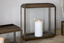 Fireside|Lanterns^Nkuku Kiwanda Tall Lantern - Antique Brass