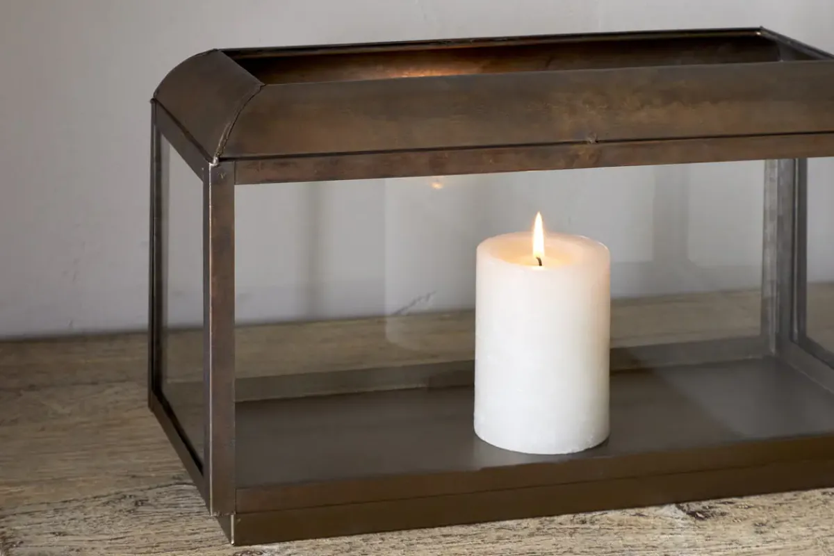 Fireside|Lanterns^Nkuku Kiwanda Tall Lantern - Antique Brass