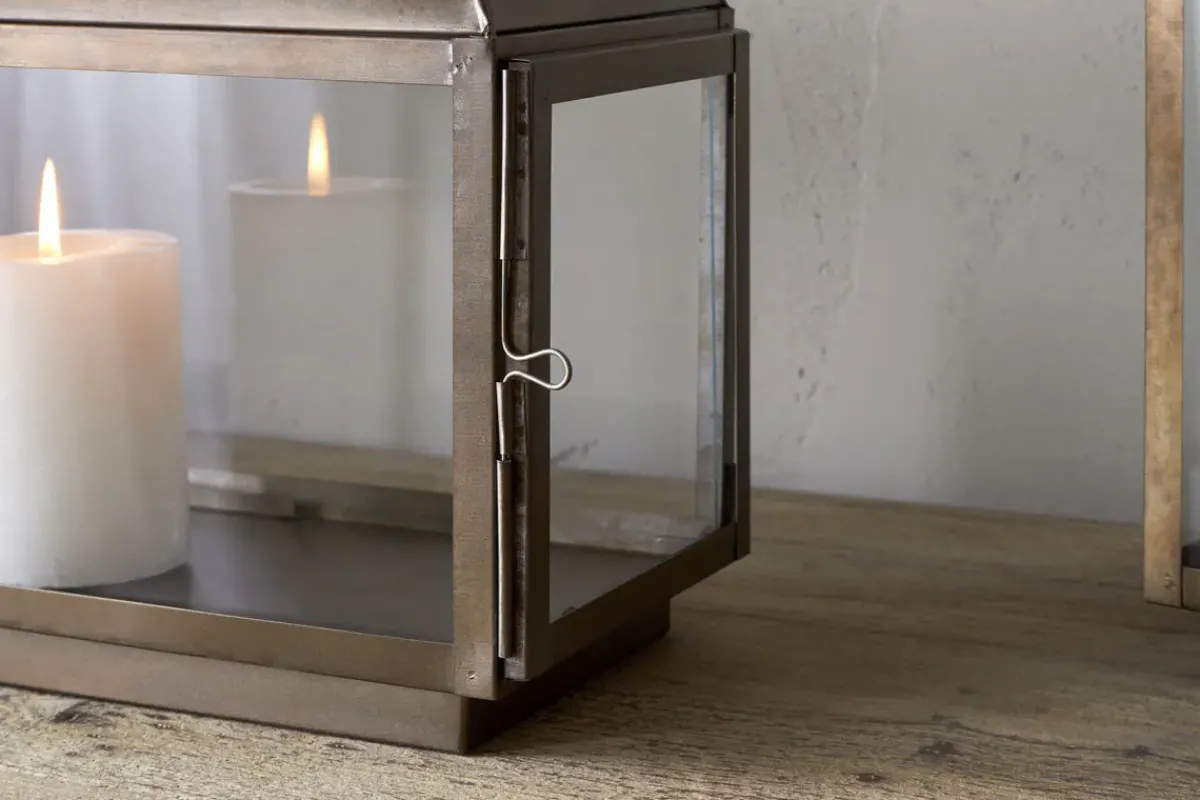 Fireside|Lanterns^Nkuku Kiwanda Wide Lantern - Antique Brass