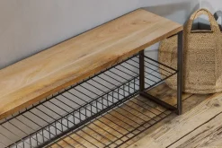 Home Office|Hallway & Bootroom^Nkuku Kiyoma Iron & Wood Low Standing Shelves - Natural