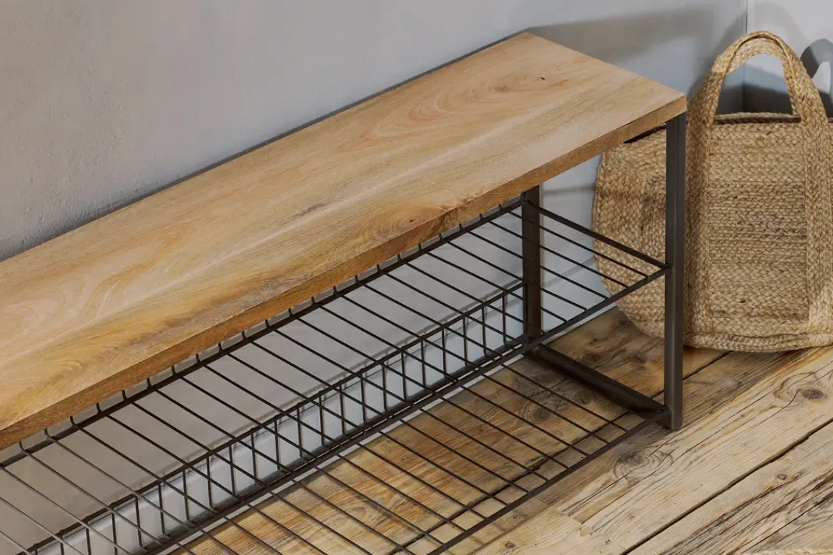 Home Office|Hallway & Bootroom^Nkuku Kiyoma Iron & Wood Low Standing Shelves - Natural