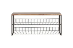 Home Office|Hallway & Bootroom^Nkuku Kiyoma Iron & Wood Low Standing Shelves - Natural