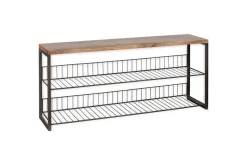 Home Office|Hallway & Bootroom^Nkuku Kiyoma Iron & Wood Low Standing Shelves - Natural