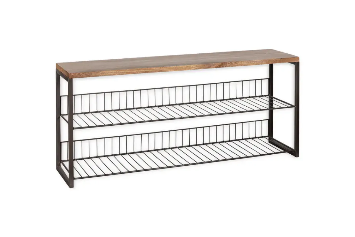 Home Office|Hallway & Bootroom^Nkuku Kiyoma Iron & Wood Low Standing Shelves - Natural