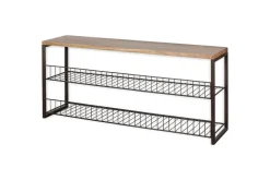 Home Office|Hallway & Bootroom^Nkuku Kiyoma Iron & Wood Low Standing Shelves - Natural