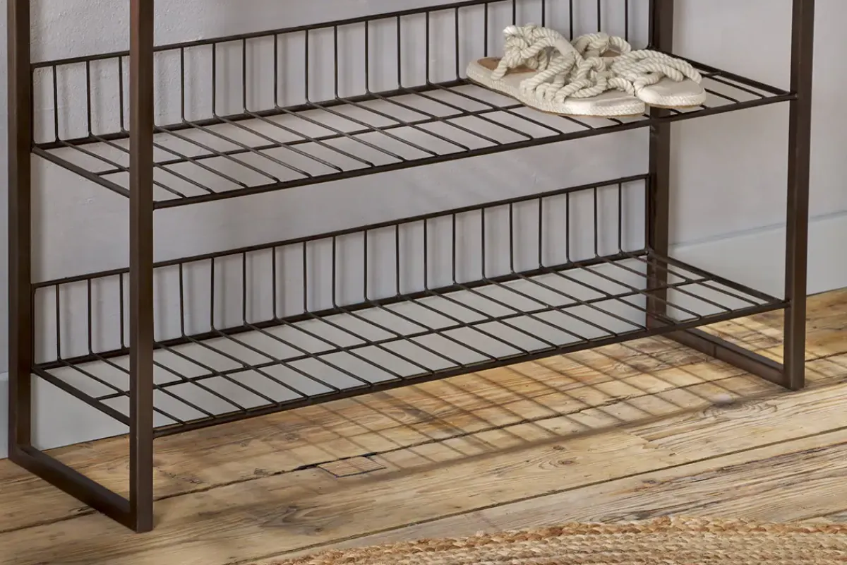 Home Office|Hallway & Bootroom^Nkuku Kiyoma Iron & Wood Tall Standing Shelves - Natural