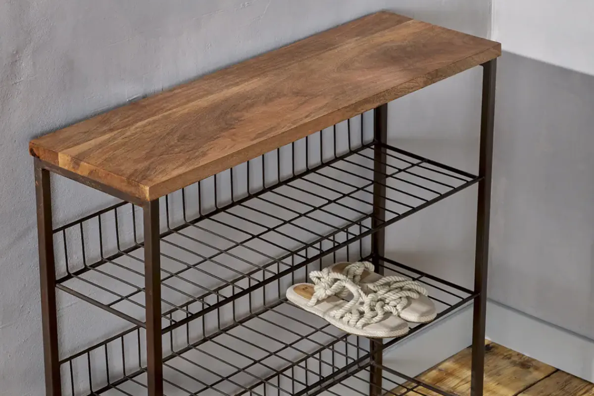 Home Office|Hallway & Bootroom^Nkuku Kiyoma Iron & Wood Tall Standing Shelves - Natural