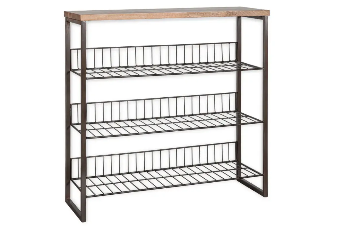Home Office|Hallway & Bootroom^Nkuku Kiyoma Iron & Wood Tall Standing Shelves - Natural