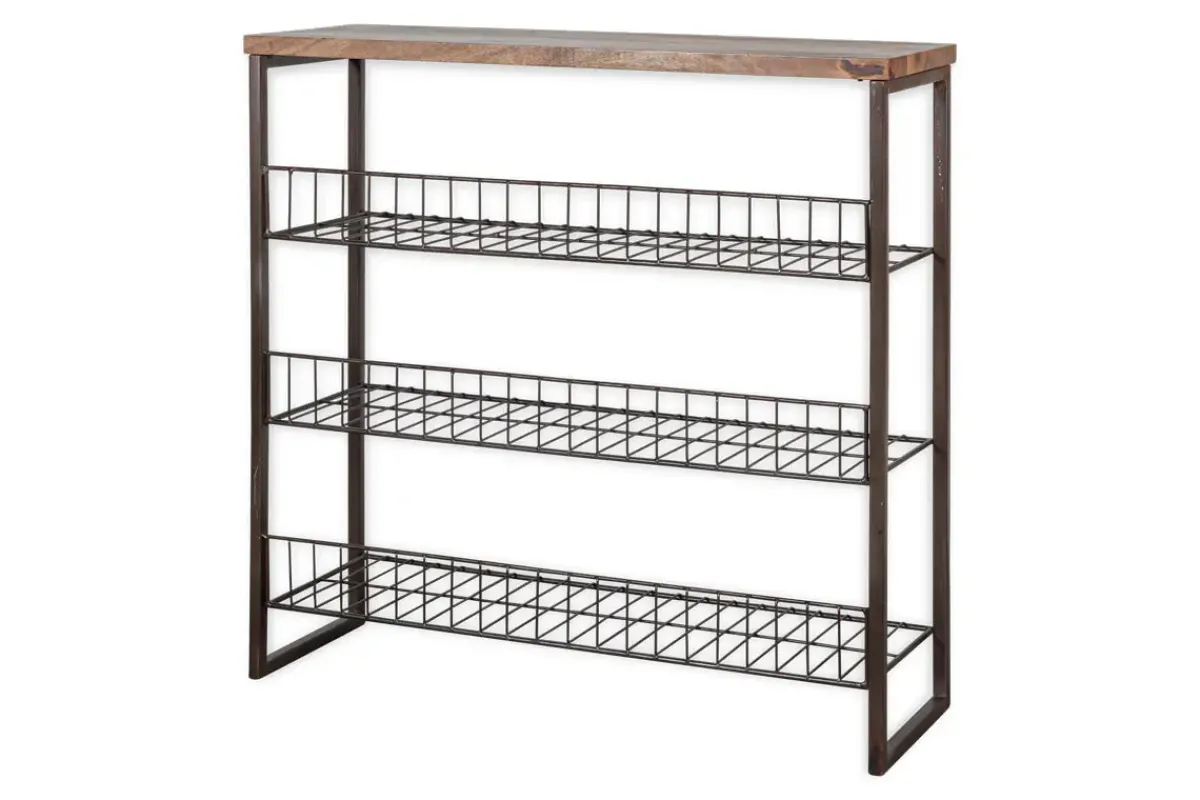 Home Office|Hallway & Bootroom^Nkuku Kiyoma Iron & Wood Tall Standing Shelves - Natural