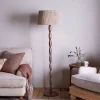Floor Lamps^Nkuku Konali Mango Wood Floor Lamp - Ash Stain
