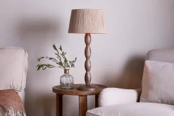 Bedside Lamps|Table Lamps^Nkuku Konali Mango Wood Table Lamp - Ash Stain