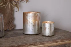 Christmas Table^Nkuku Kunjari Tealight Holders - Rustic Gold