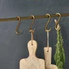 Bathroom Accessories|Hooks & Rails^Nkuku Laila Iron S-Hooks - Brass - (Set of 4)