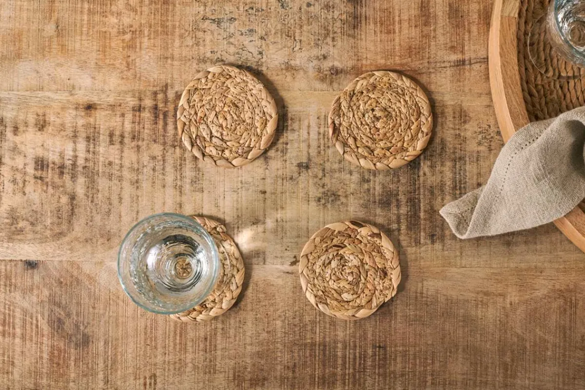 Table Settings & Linens|Christmas Table^Nkuku Lam Coasters - Natural (Set of 4)