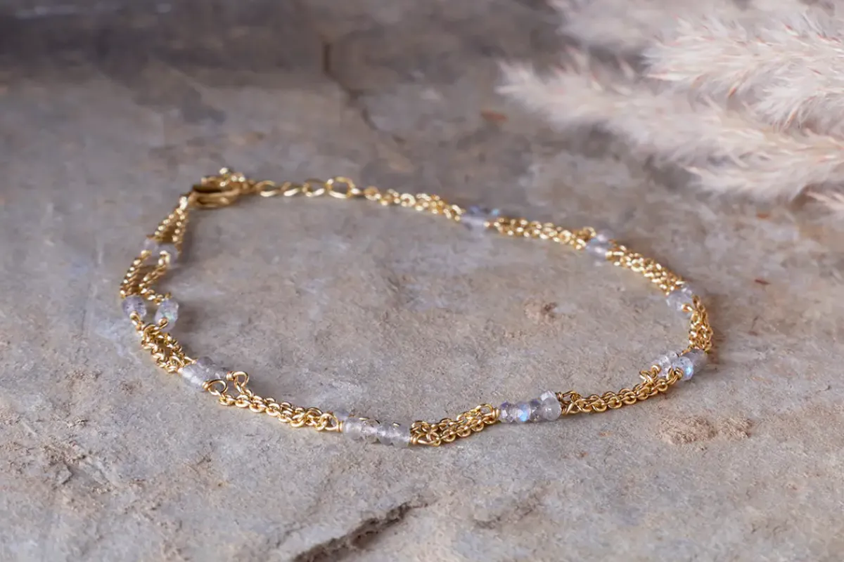 Jewellery & Jewellery Boxes|Jewellery^Nkuku Lavana Anklet - Labradorite