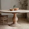 Kitchen & Dining|Dining Tables^Nkuku Laya Round Carved Wood Table - Large