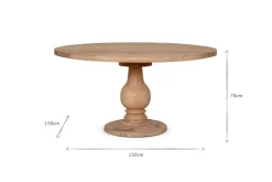 Kitchen & Dining|Dining Tables^Nkuku Laya Round Carved Wood Table - Large