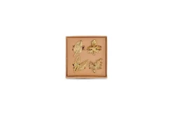 Table Settings & Linens^Nkuku Leaf Brass Napkin Rings (Set of 4)