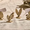 Christmas Table^Nkuku Leaf Brass Place Card Holders (Set of 4)