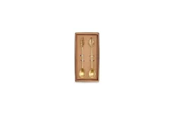 Cutlery|Cutlery^Nkuku Leaf Spoon Gift Set - Antique Brass (Set of 2)