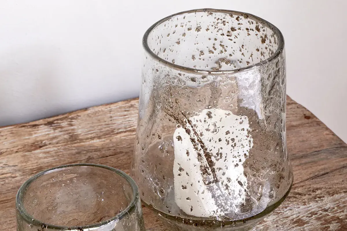 Decorative Home Accessories|Candle Holders^Nkuku Linora Recycled Glass Tealight Holder - Clear