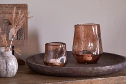 Decorative Home Accessories|Candle Holders^Nkuku Linora Recycled Glass Tealight Holder - Terracotta