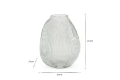 Vases|Decorative Pots & Vases^Nkuku Linsy Ribbed Glass Vase - Clear