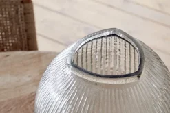 Vases|Decorative Pots & Vases^Nkuku Linsy Ribbed Glass Vase - Clear