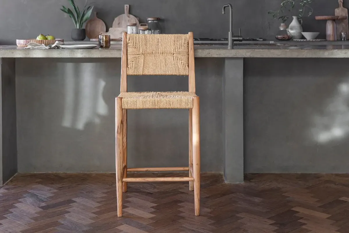 Kitchen & Dining|Bar Stools & Bar Chairs^Nkuku Lohanda Acacia & Munja Grass Counter Chair - Natural