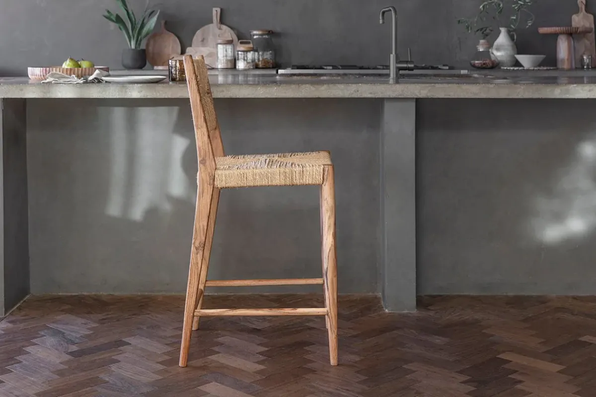 Kitchen & Dining|Bar Stools & Bar Chairs^Nkuku Lohanda Acacia & Munja Grass Counter Chair - Natural