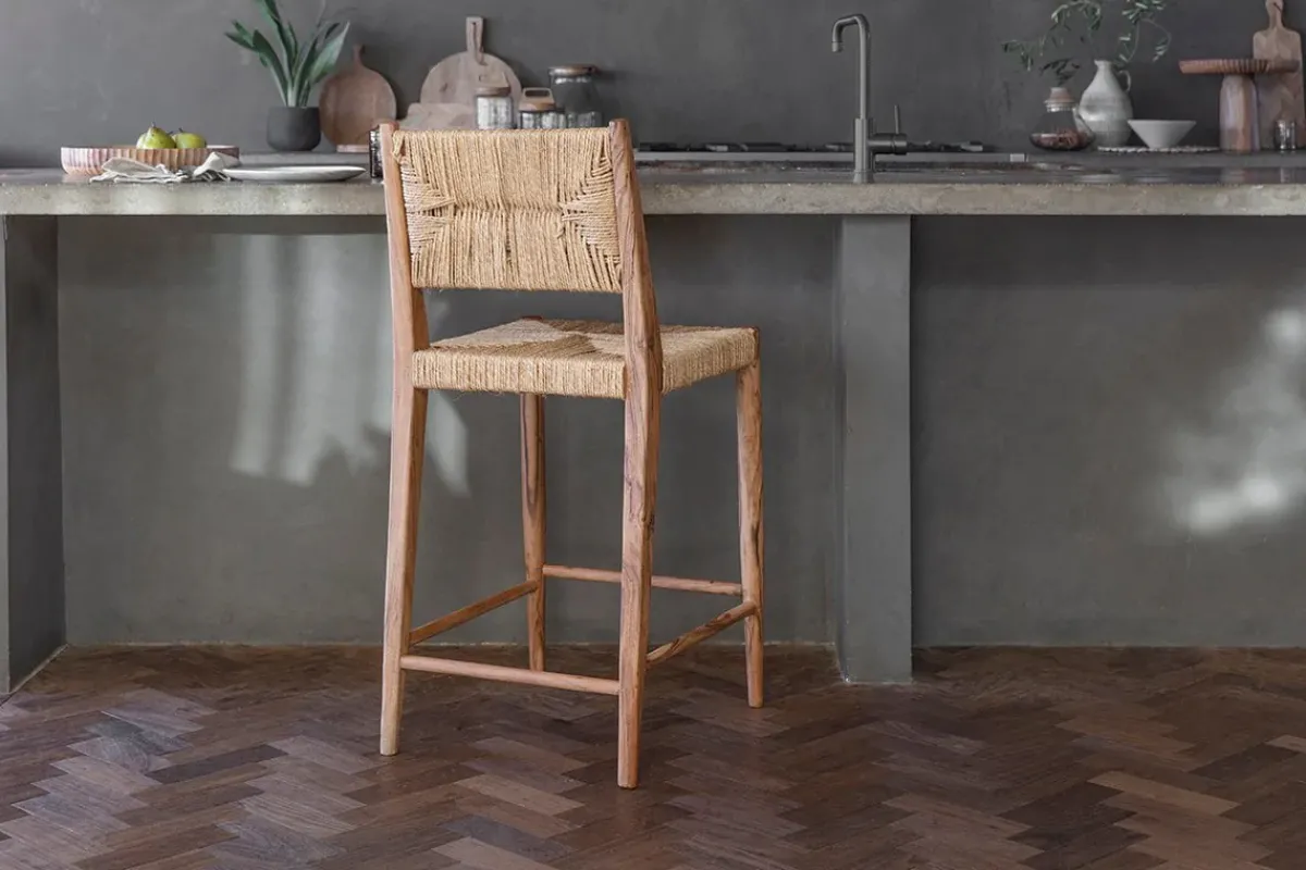 Kitchen & Dining|Bar Stools & Bar Chairs^Nkuku Lohanda Acacia & Munja Grass Counter Chair - Natural