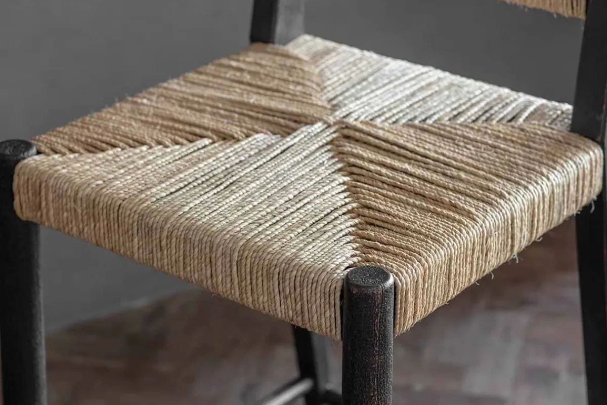 Kitchen & Dining|Bar Stools & Bar Chairs^Nkuku Lohanda Acacia & Munja Grass Counter Chair - Charcoal