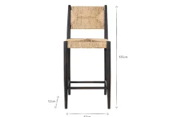 Kitchen & Dining|Bar Stools & Bar Chairs^Nkuku Lohanda Acacia & Munja Grass Counter Chair - Charcoal