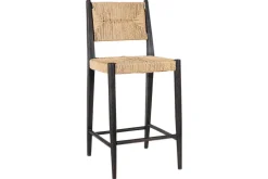 Kitchen & Dining|Bar Stools & Bar Chairs^Nkuku Lohanda Acacia & Munja Grass Counter Chair - Charcoal