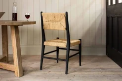 Kitchen & Dining|Dining Chairs & Benches^Nkuku Lohanda Acacia & Munja Grass Dining Chair - Charcoal
