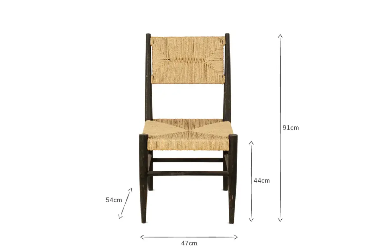 Kitchen & Dining|Dining Chairs & Benches^Nkuku Lohanda Acacia & Munja Grass Dining Chair - Charcoal