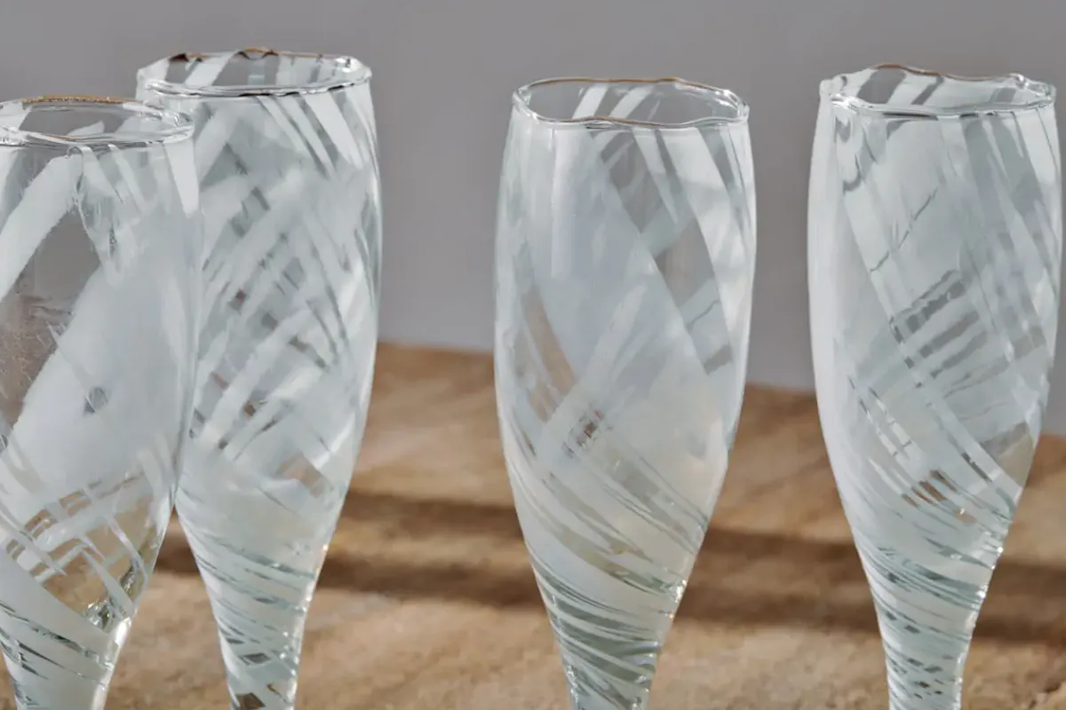 Entertaining Glasses|Wine & Champagne Glasses^Nkuku Lohara Champagne Glass - White (Set of 4)