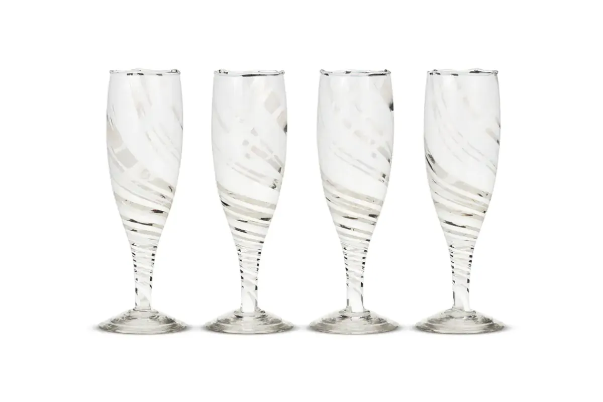 Entertaining Glasses|Wine & Champagne Glasses^Nkuku Lohara Champagne Glass - White (Set of 4)