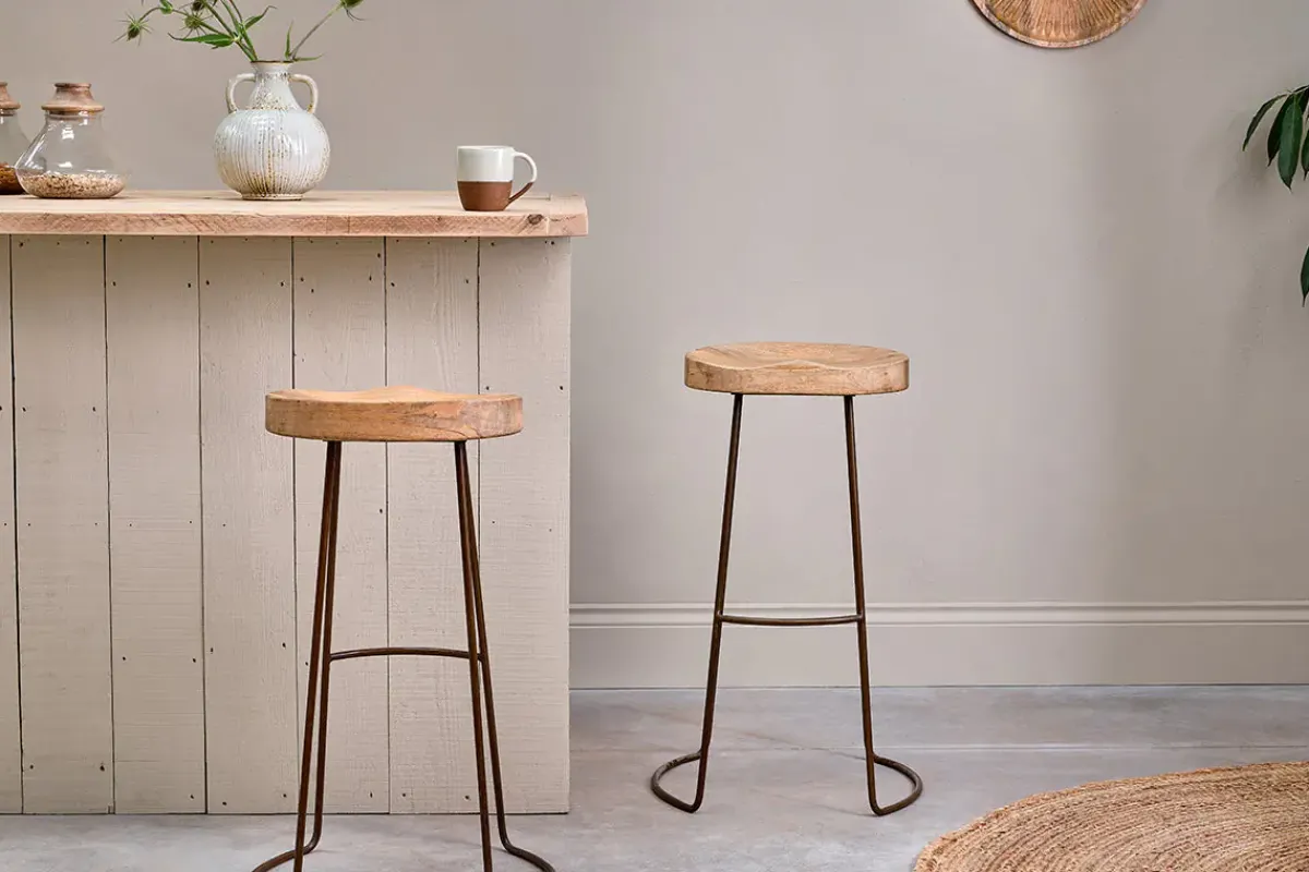 Kitchen & Dining|Bar Stools & Bar Chairs^Nkuku Loko Mango Wood Stool - Tall
