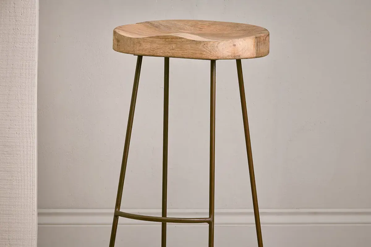 Kitchen & Dining|Bar Stools & Bar Chairs^Nkuku Loko Mango Wood Stool - Tall