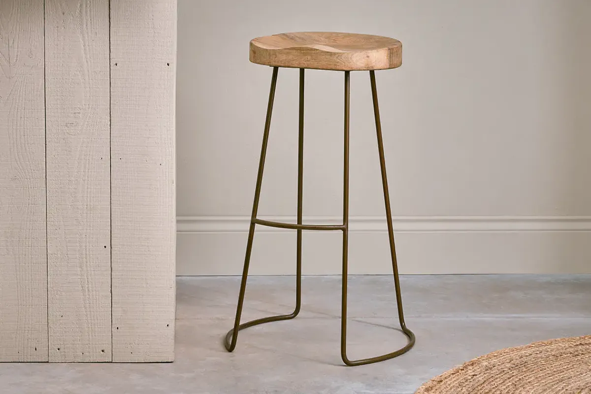 Kitchen & Dining|Bar Stools & Bar Chairs^Nkuku Loko Mango Wood Stool - Tall