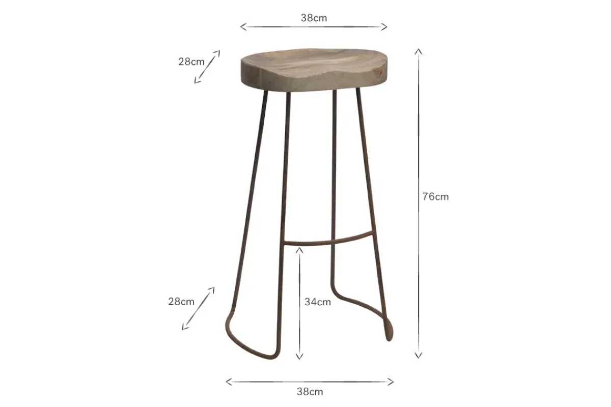 Kitchen & Dining|Bar Stools & Bar Chairs^Nkuku Loko Mango Wood Stool - Tall