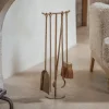 Fireside^Nkuku Lowada Iron Fireside Tools - Antique Brass